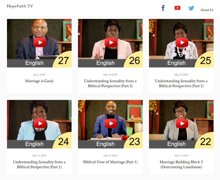 hopefaith TV Webpage